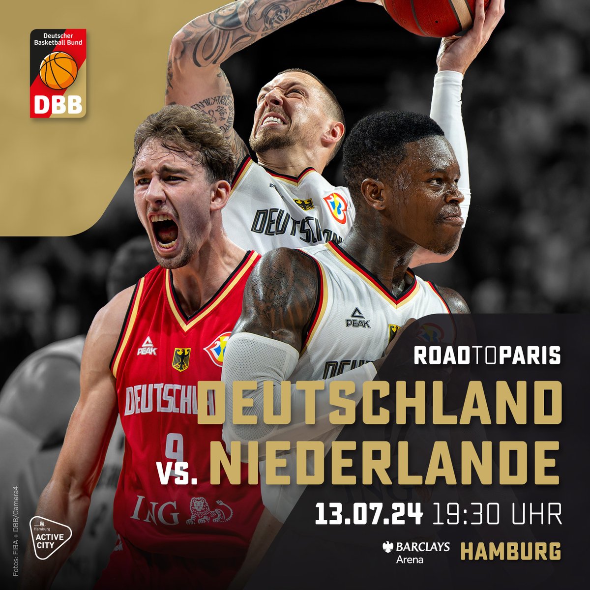 WORLD CHAMPIONS IN HAMBURG, Diggis! 🤩 🗓 13. Juli 2024 🕢 19.30 Uhr 🏟 @BarclaysArena 🇳🇱 vs. Niederlande 📲 JETZT TICKETS SICHERN! 🎫 basketball-bund.de/tickets Wir sind da, du auch? #VeoliaTowersHamburg