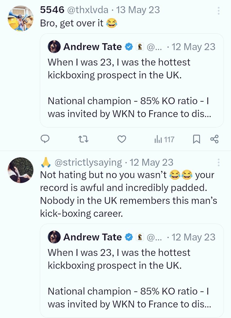 SO MUCH LOVE & SUPPORT 🥱🤣 It's time Tate took the hint no one is interested anymore We're bored of the bragging and the lies JUST STOP 😩
