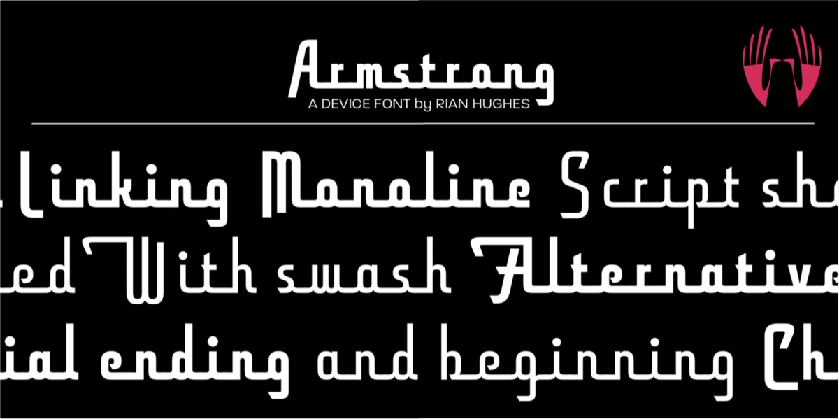A lovely vintage connected script. Get Armstrong in the ILT Store: fonts.ilovetypography.com/fonts/device-f…