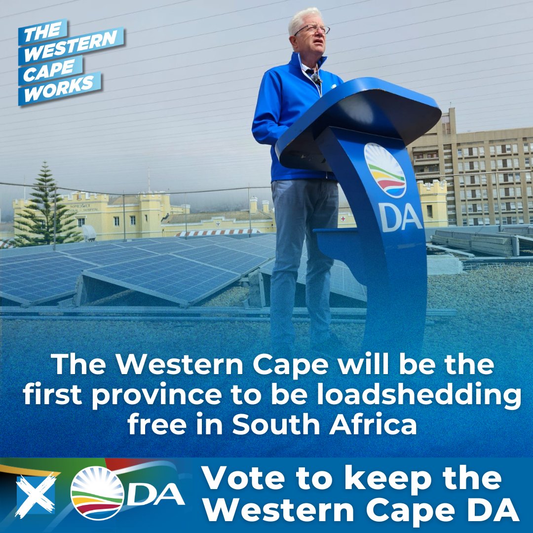 💡 | At a press briefing in Cape Town today, DA Premier Candidate for the Western Cape, Premier Alan Winde, unpacked our pledge to cut loadshedding by 4 levels in the next 5 years.

Read more here: wc.da.org.za/2024/04/the-we…

#WesternCapeWorks #VoteDA