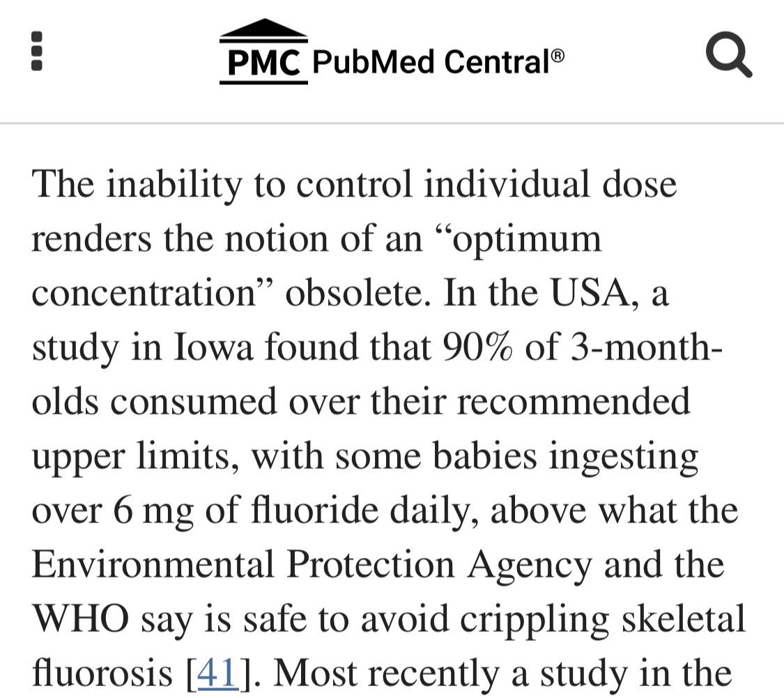 Municipal water fluoridation leads to crippling infant skeletal fluorosis (poisoning) due to an inability to control the dose of poisonous fluoride ingested. The @cityofcalgary is planning to add this poison to municipal water again. This is so wrong.