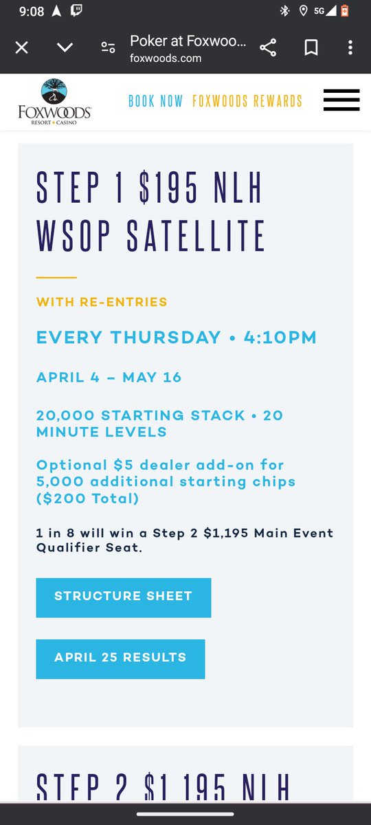 In the near future I'm going to play poker live at foxwoods and try to satellite into the main even for $195 👀 it would be a 3 step process, step 1 -$195 satellite 1 in 8 gets a $1195 ticket into step 2 -1 in 12 gets a $10,000 main event ticket + 2k cash.def not going to be easy