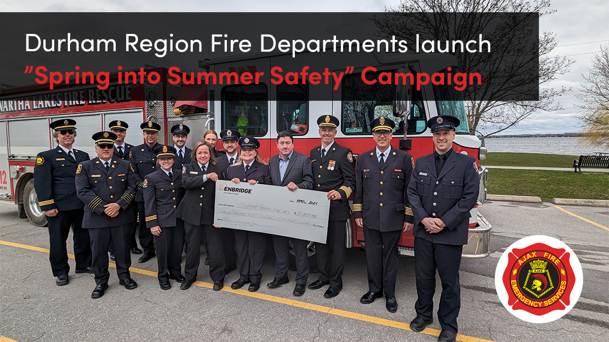 #AjaxFire is getting ready to #SpringIntoSummerSafety this year w/ @enbridgegas & other fire departments in Durham. From May 3–June 29, radio ads will promote fire safety messages to residents of @RegionofDurham, & surrounding communities in Ontario. NR: ajax.ca/en/durham-fire…