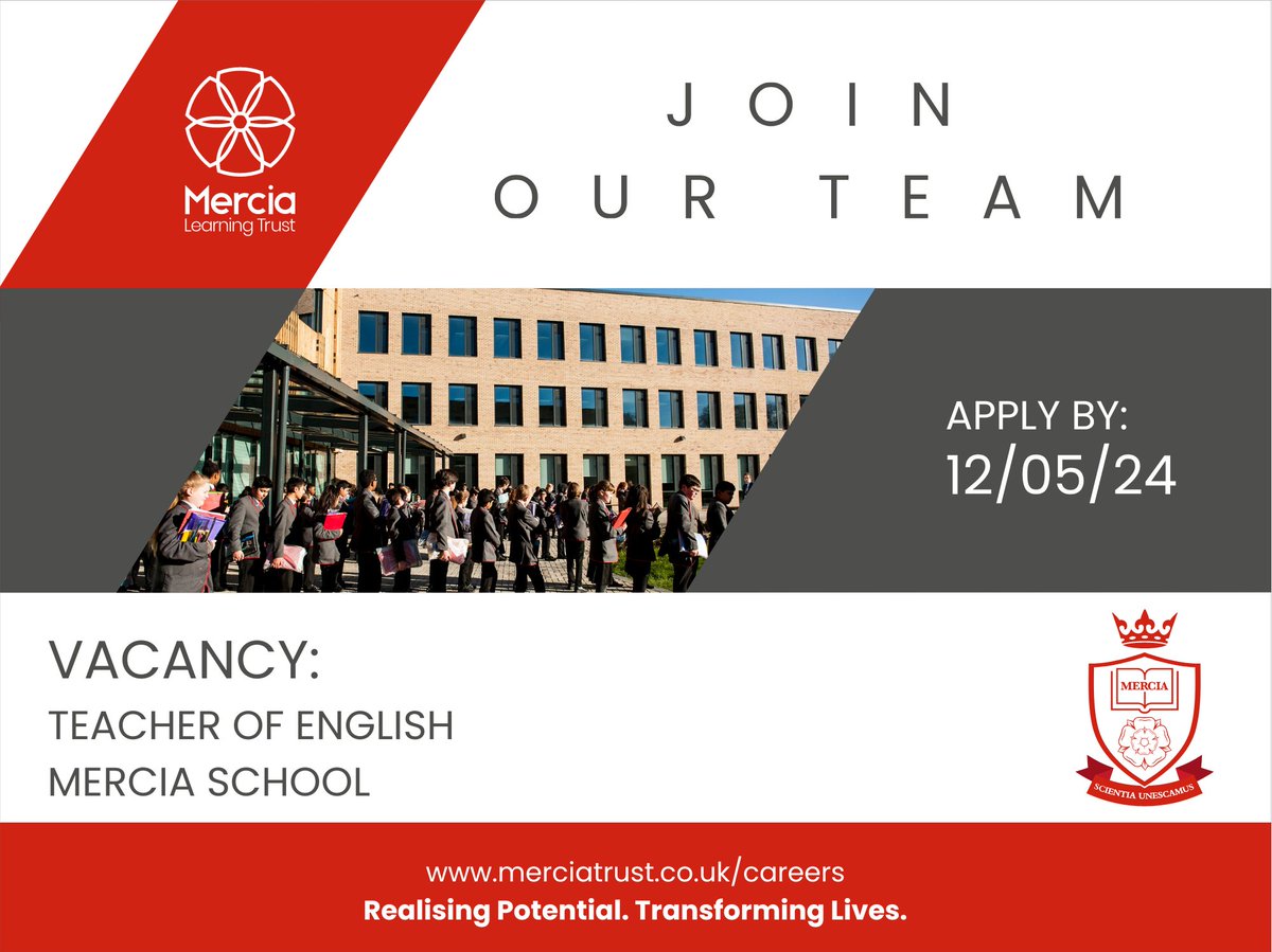 We are seeking a highly skilled and talented English subject specialist at @MerciaSchool eteach.com/careers/mercia… #sheffield #sheffieldschools #englishteacher #teaching #teaching #secondaryteacher