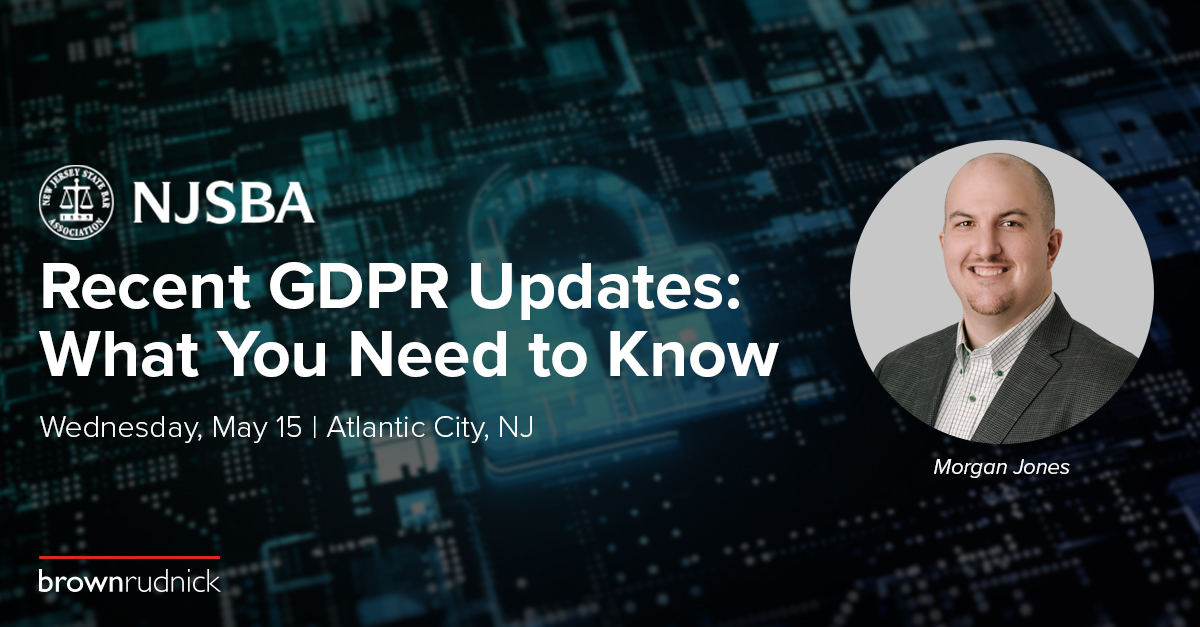 On Wednesday, May 15, associate Morgan Jones will serve as a panelist at the @NJStateBar Annual Meeting and Convention in Atlantic City, NJ. The panel will discuss the implications of the most recent #GDPR changes including how it impacts your practice and your clients' business.…