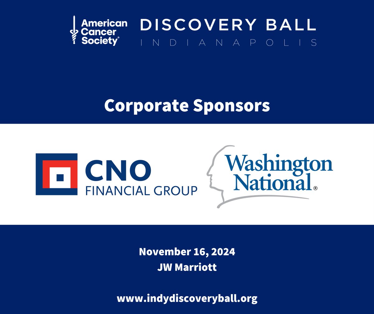 We would like to thank @CNOFinancial and Washington National for your continued support as Corporate Sponsors in the fight against cancer through the Indianapolis Discovery Ball presented by @AndyMohrTweets.  

For more information visit, indydiscoveryball.org