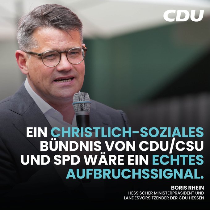 Die @CDU hat ein Problem.

Das ständige schießen gegen #DieGrünen macht eine Koalition nahezu unmöglich.
Also wird jetzt versucht die 4. GroKo innerhalb von 20 Jahren als 'Zeichen des Aufbruchs' zu verkaufen.

Dabei will die #SPD auch nicht.
/PM