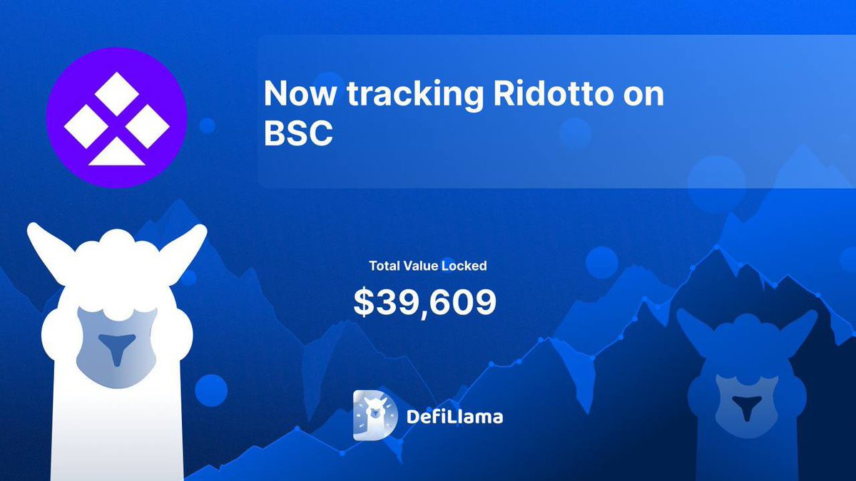 📣 @DefiLlama is now tracking @ridotto_io on @BNBCHAIN 🔗 Ridotto decentralizes crypto gambling via permissionless casino ownership and open-source bankrolling, introducing a GambleFi ecosystem. 🔽DETAILS: defillama.com #ERC20NEWS