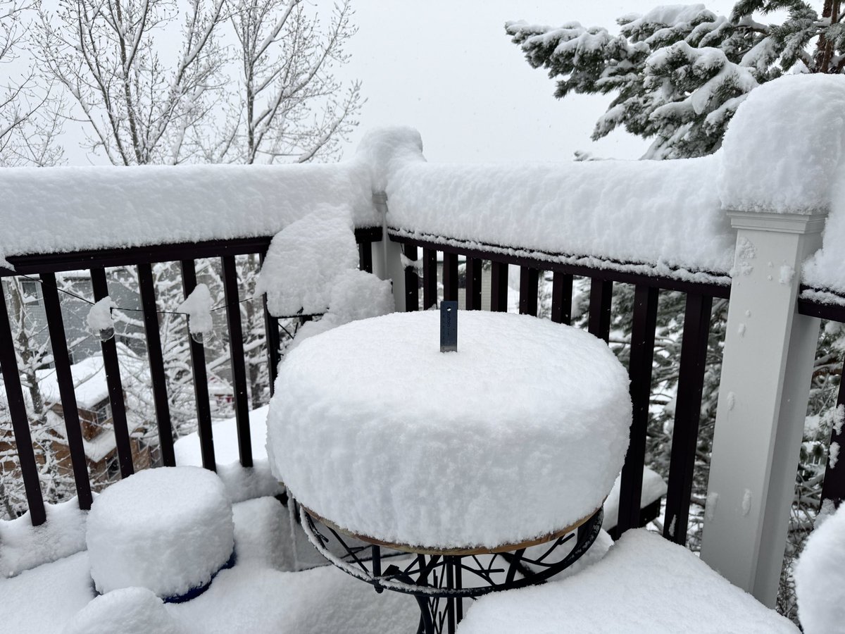 @TiffanyLizee 22 cm is snow so far in Canmore (30 cm ruler) #ShareYourWeather #abstorm