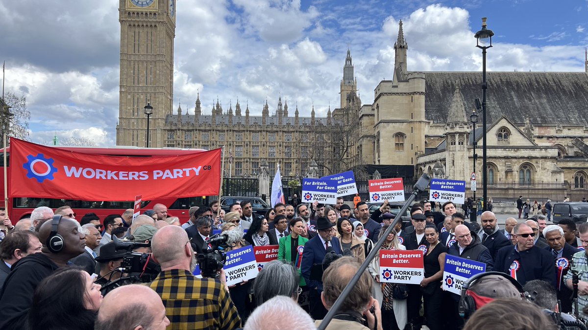Our leader @georgegalloway holding a press conference outside of the Houses of Parliament with some of our many candidates. The @WorkersPartyGB Party of Britain has arrived to give an alternative to the same old tired #UniParty since 1978 years. 46 years of them is enough.…