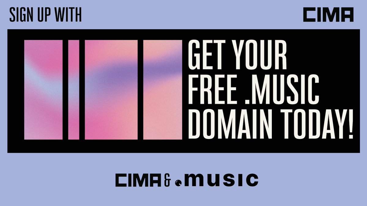 Sign up with CIMA: Get your .Music Domain today! This allows the music industry to snag a domain name linked to their company, artist, or brand FREE for one year! Ensure you secure your domain name by registering now, as the deadline is May 24th. cimamusic.ca/news/recent-ne…