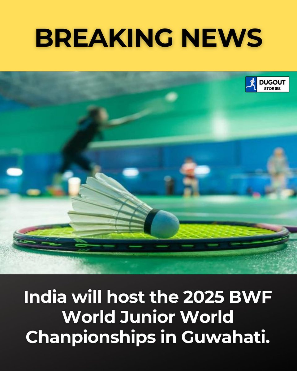 🚨BREAKING🚨

India🇮🇳 will host the upcoming edition of the 2025 #BWFWorldJuniorBadminton Championships at the National Centre of Excellence in Guwahati after a gap of 16 years. 🏸✅

#badminton #BadmintonNews #indianbadminton @Media_SAI