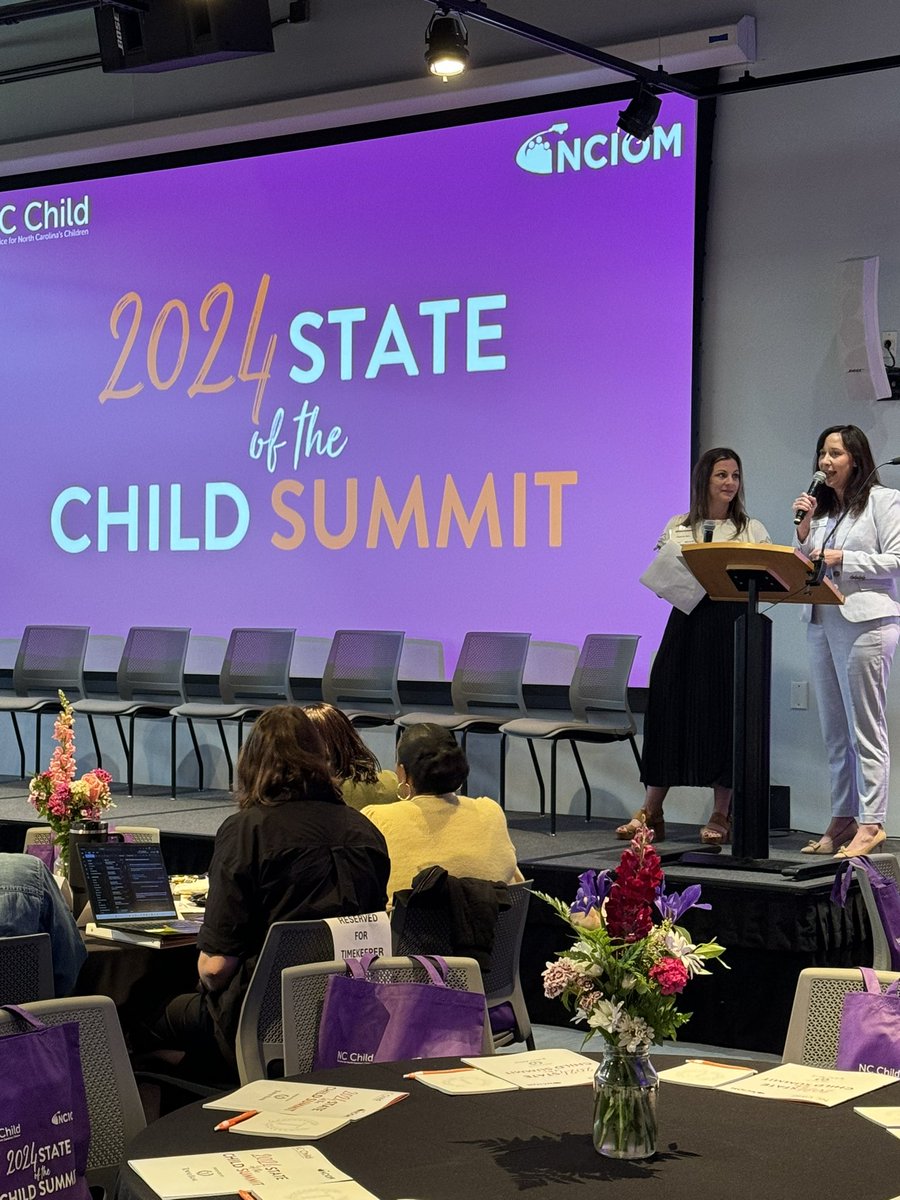President & CEO Michelle Ries & @ncchild executive director Erica Palmer Smith kicking off the 2024 State of the Child Summit #stateofthechild #nchealth #childrenshealth