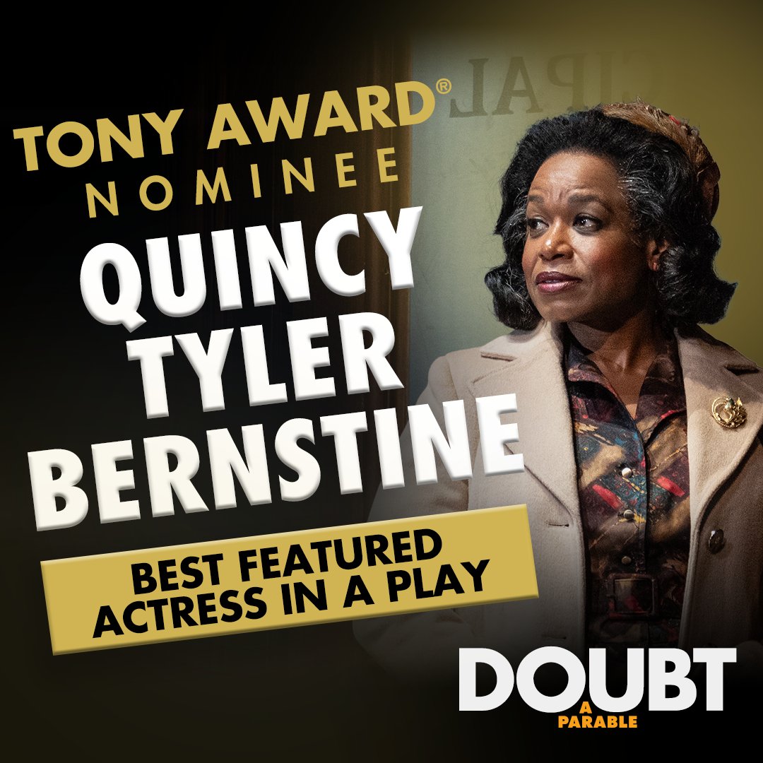 Congratulations to Quincy Tyler Bernstine on her @thetonyawards nomination for Best Performance by an Actress in a Featured Role in a Play! 🌟 #DoubtBroadway #TonyAwards `