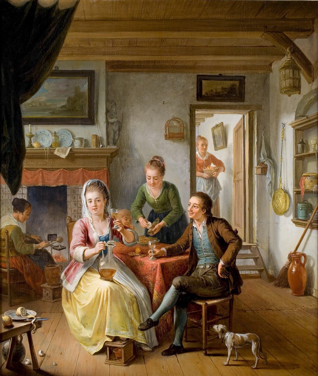 WILLIEM JOSEPH LAQUY was born in Brühl in 1773 and died in 1798 in Cléves He was an 18th century draftsman and artist of German origin. He practiced in Amsterdam . Household painting Made of oil on canvas . Size : height :58.5cm(23in) ;width:50.5cm (19.8in)