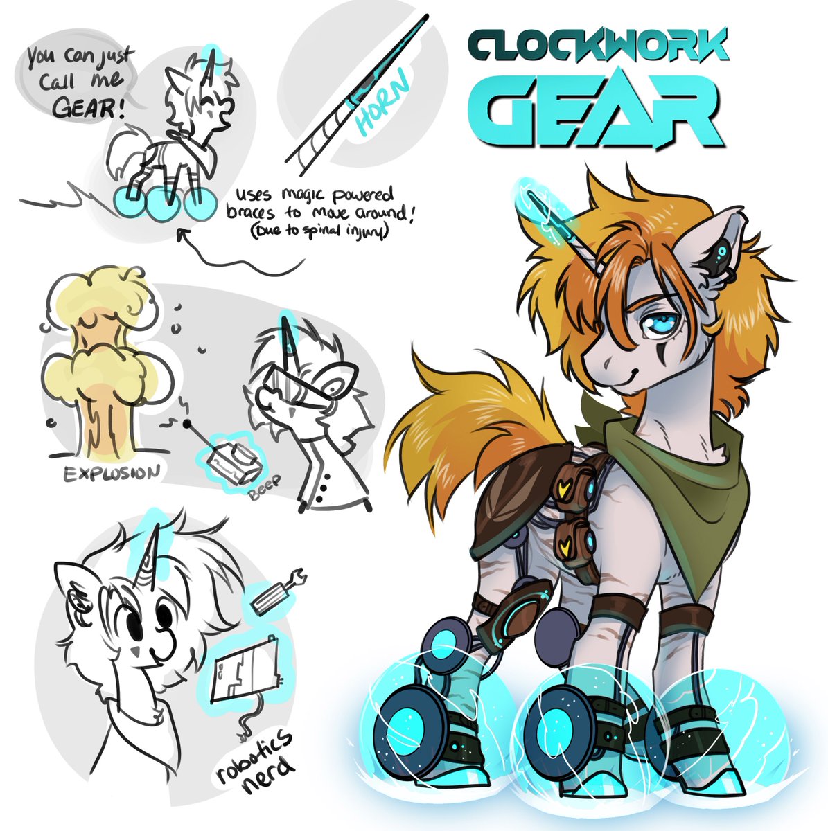 A dashing young colt with a fascination for the robotic sciences ! Oh and explosions lol #mlpfim #doodlepage @Roxymadn3ss