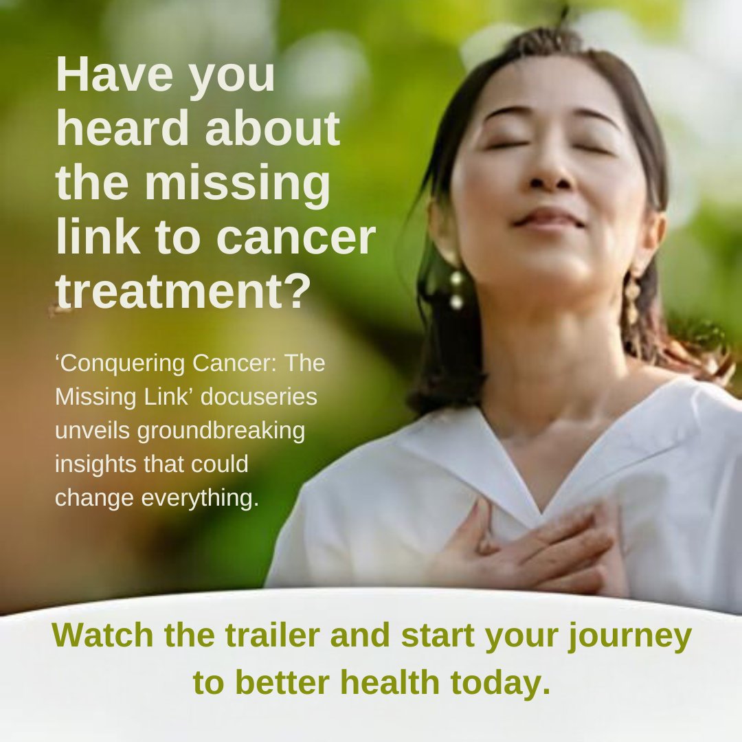 I'm proud to sponsor the ‘Conquering Cancer: The Missing Link' docuseries that begins May 14th bit.ly/3UNsv6V Watch the trailer & discover the little-known missing link to preventing & treating cancer!
#CancerAwareness #Prevention #Treatment #HealthRevolution