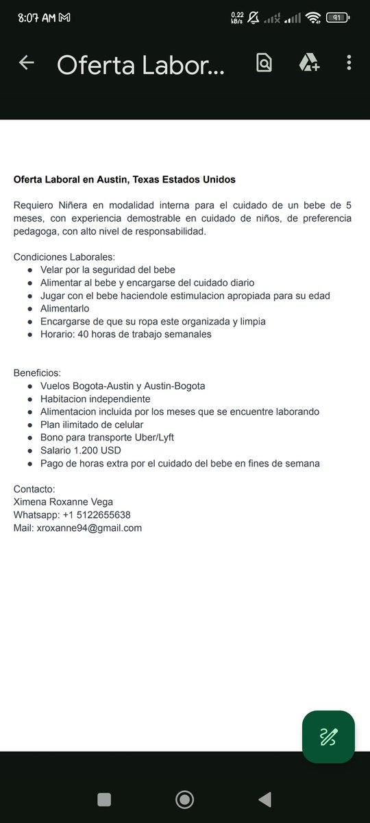 #trabajosihay 
Alguien que tenga visa 🙏🏼 y quiera ahorrar dinero , ella es mi prima y busca niñera