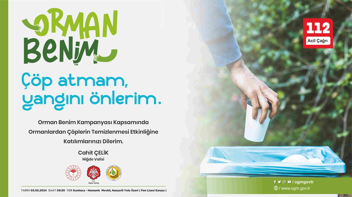 🌲🔥 'Orman Benim, Çöp Atmam Yangını Önlerim' 🚮🌳 

Ormanlarımızı korumak için bir adım atın! Orman Benim Kampanyası kapsamındaki orman temizliği etkinliğimize sen de katıl. 🌲💚 #OrmanBenim #YangınıÖnle #DoğayıKoruma #OrmanTemizliği 🌳🚯