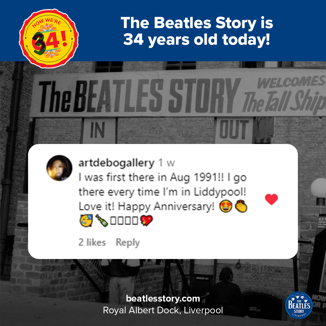 Today in 1990 we opened our doors for the first time. Here are some of your memories from our 34 year history 🎸🎉🥳 Learn more about our history at beatlesstory.com/about-us/#hist… (2/3)