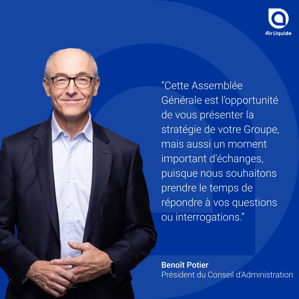 Benoît Potier, Président d’Air Liquide, ouvre l’Assemblée Générale 2024 :