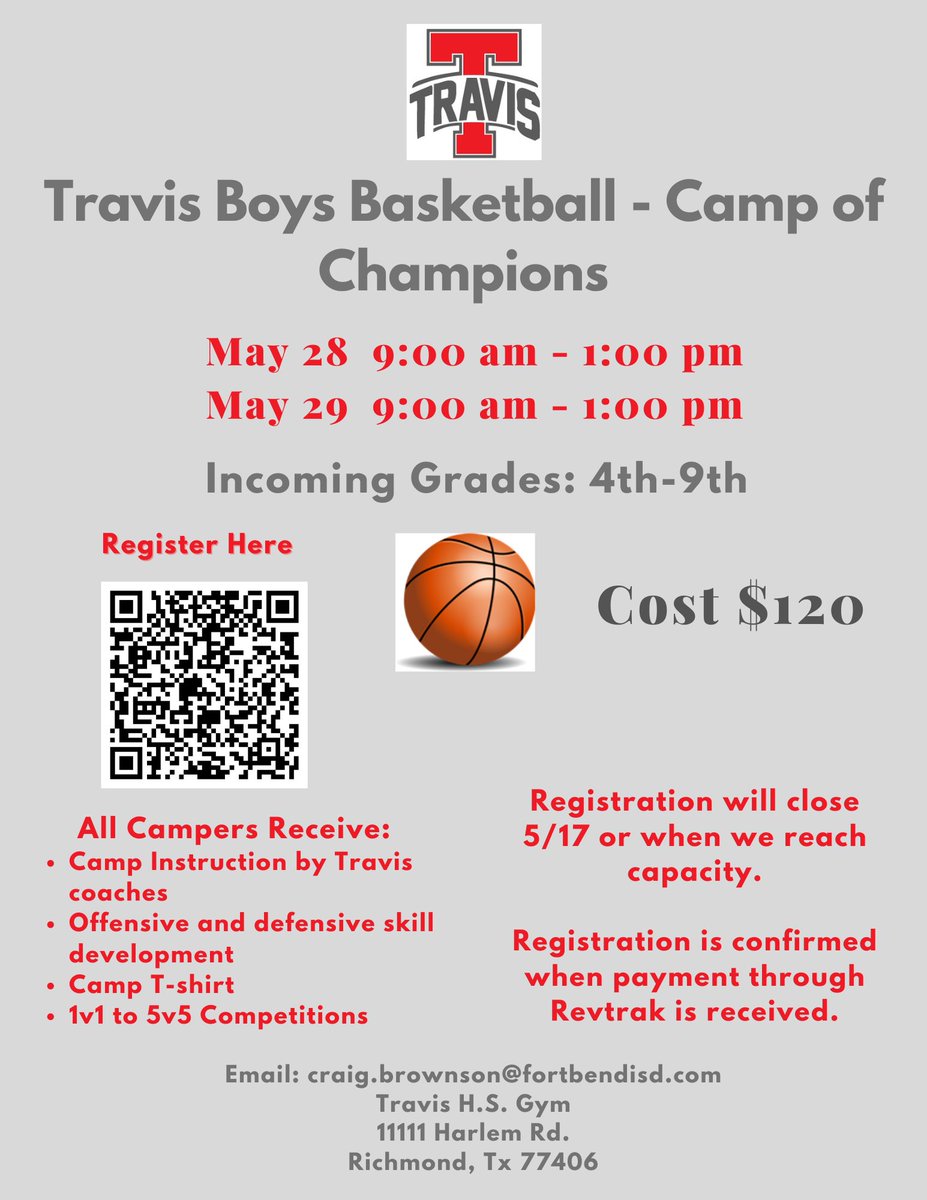 Travis Camp of Champions - sign up now while space is available.