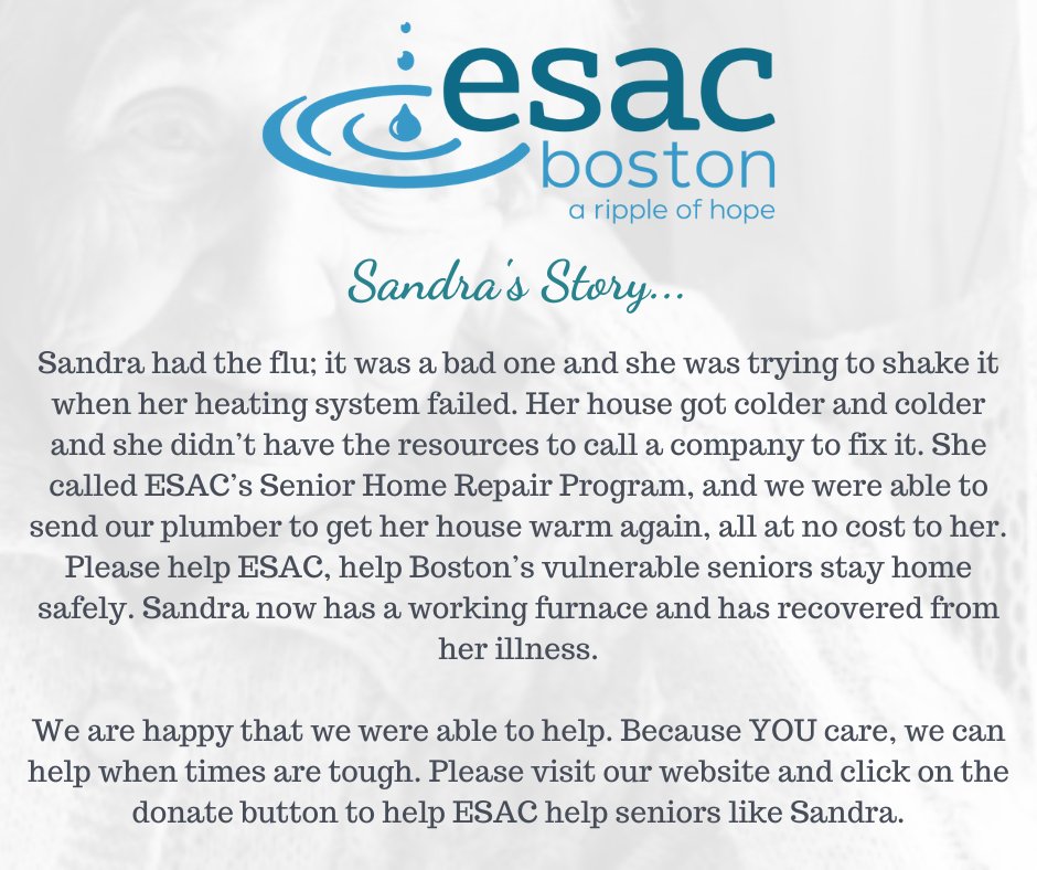 ESACBoston's tweet image. Help us help Sandra and others just like her. Click below or visit our website to make a tax-deductible contribution and to learn about our other programs that support children, young adults, and the elderly in Boston and eastern Massachusetts.  
esacboston.org/donate