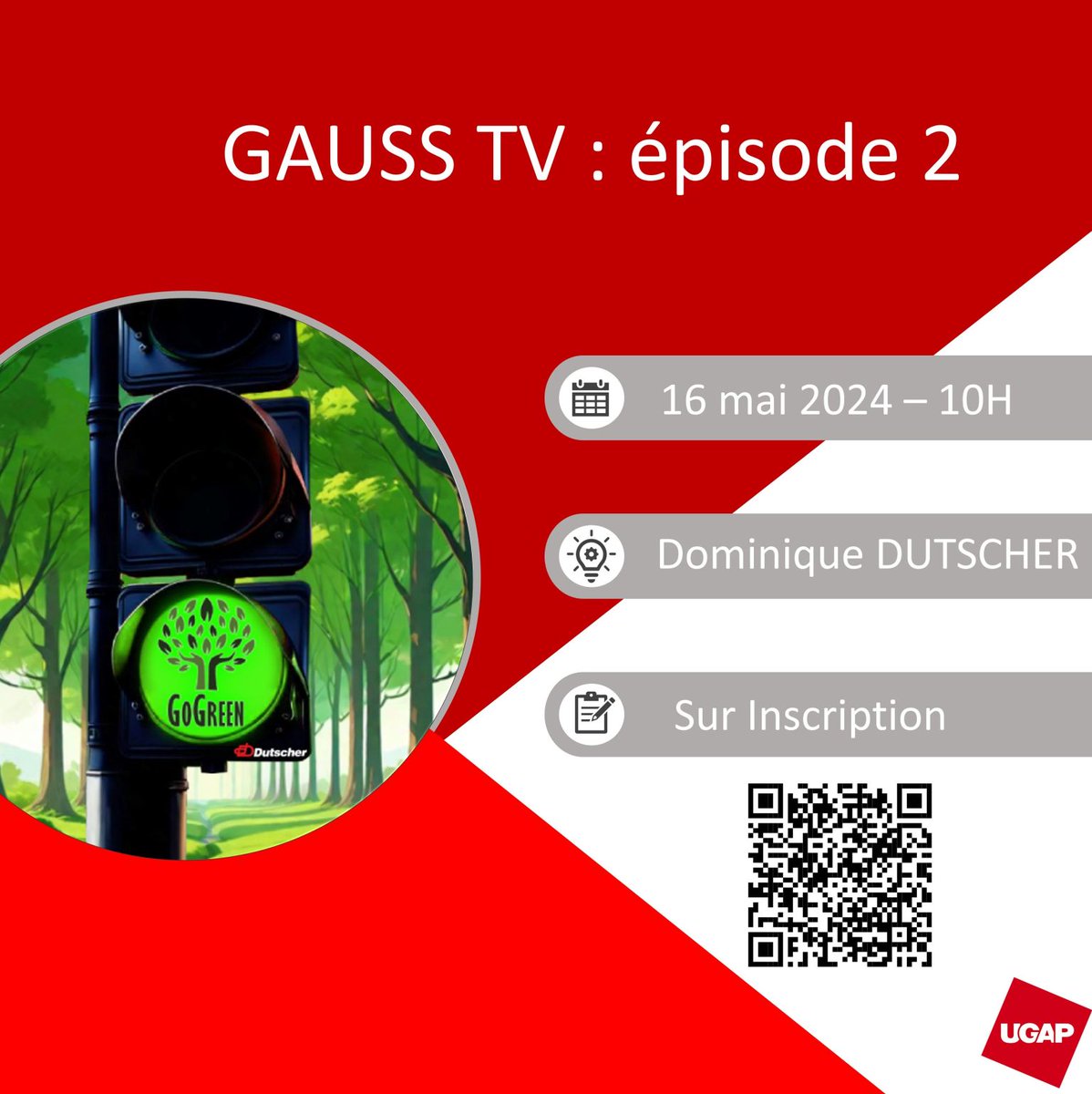 Rendez-vous le 16 mai prochain à 10h pour le 2e épisode de GAUSS TV. A cette occasion, #UGAP Santé recevra Dominique Dutscher, titulaire engagé en matière environnementale. Infos et inscription : app.livestorm.co/ugap-6/gauss-t…