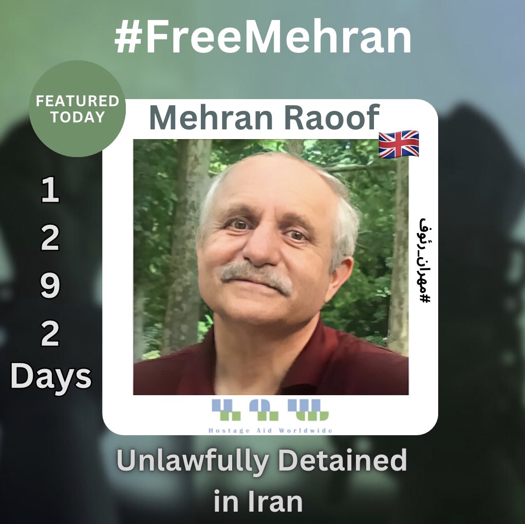 HostageAid's tweet photo. Unlawfully detained in #Iran since Oct. 2020, 🇬🇧Mehran Raoof is sentenced to 10yrs & 8 months after a sham trial. Apparently Mehran is doomed to finish his prison sentence as the British govt has yet to even mention his name.
@RishiSunak @David_Cameron, why is Mehran’s case ignored? Is anyone actually working to #FreeMehran?
@JamesCleverly @FCDOGovUK @jeremycorbyn @AmnestyUK @AmnestyIran @IranCfppi @UKHouseofLords @HouseofCommons #مهران_رئوف