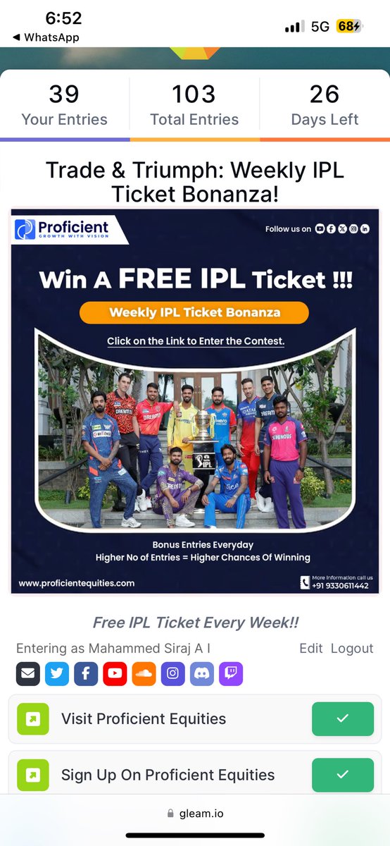 @prof_equities Fingers crossed @prof_equities 

#IPL #FreeTickets #CricketFever #TATAIPL #ipl2024 #IPLonJioCinema #ipl