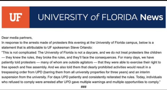 UF’s spokesman is “Steve Orlando.”