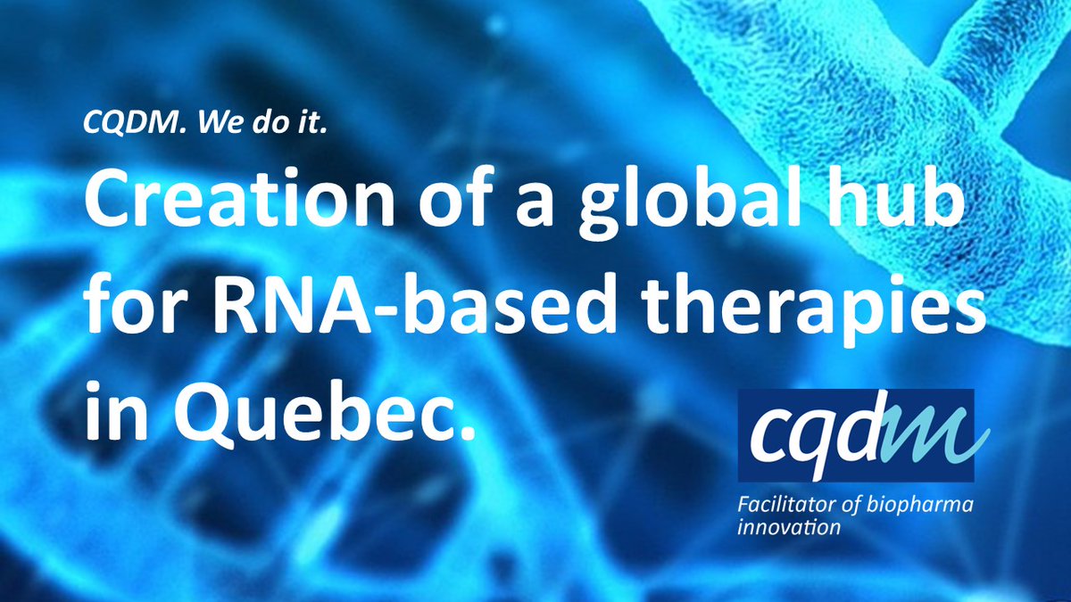 @CQDM_Canada . We do it. Creation of a global hub for RNA-based therapies in Quebec, an important mobilizing project made possible thanks to a financial contribution of $20.3 million from @economie_quebec Infos: lapresse.ca/actualites/202….