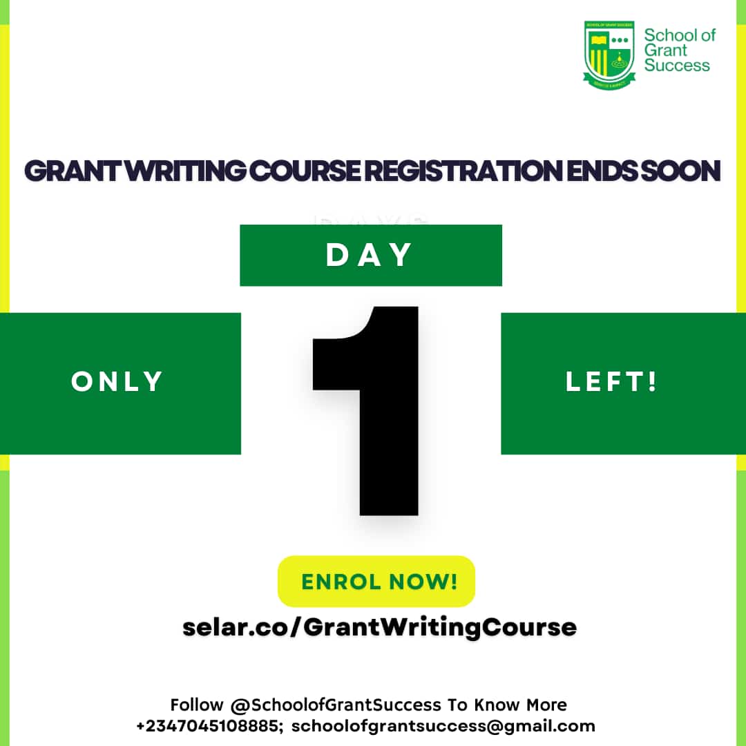 So we say here; 
If you want loan, go to Sierra Leone 🇸🇱  🥵

If you desire equity, you ✈️ to Equatorial Guinea 🇬🇶 🤨

But if you want grant,
You enrol at the @SchoolofGrantSuccess (SGS)
Enrol now at 👇🏼
selar.co/GrantWritingCo…

#tuesdayvibe
#grant #25thLEGOStarwars