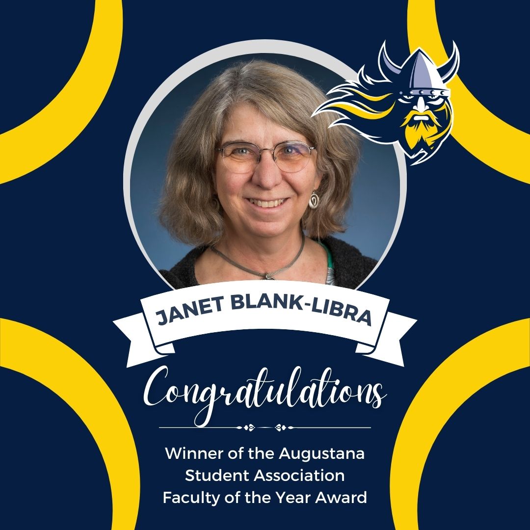 Join us in congratulating our fearless leader, Janet Blank-Libra, who has won the ASA Faculty of the Year Award! <a href="/AugustanaSD/">Augustana University</a>