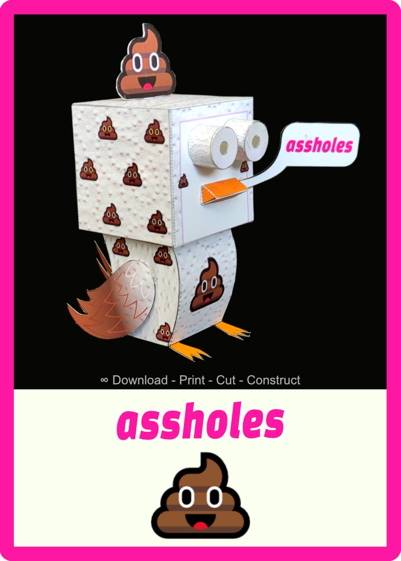 assholes Toilet Paper Toy Birdy card FREE on @ourZORA Yes, free, you can just take the template from NFT description without the need to mint anything. No Bloody token gated content zora.co/manage/1155/zo…