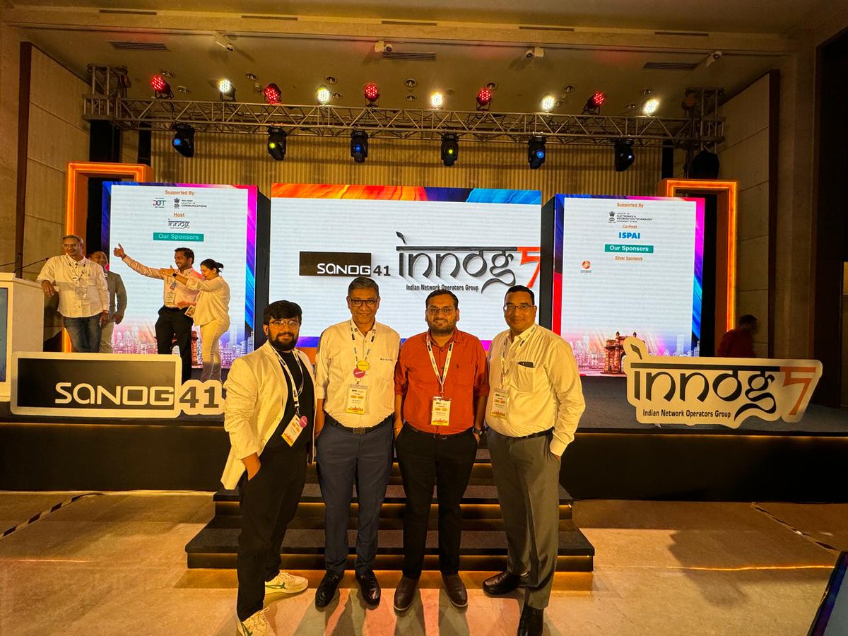 Ishan Technologies proudly concludes its successful participation as a Gold Sponsor at #INNOG7 and #SANOG41!

Grateful for the opportunity to drive networking advancements and foster industry collaboration.

#ishantechnologies #ishanism #digitaltransformation