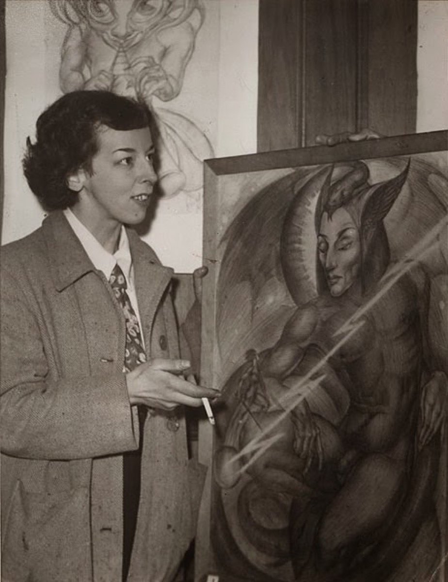 Australian artist and witch Rosaleen Norton (1917-1979) was devoted to the god Pan, whom she believed ‘is the spirit whose body — or such of it as can be seen in these four dimensions (the fourth being time) — is the planet Earth.’