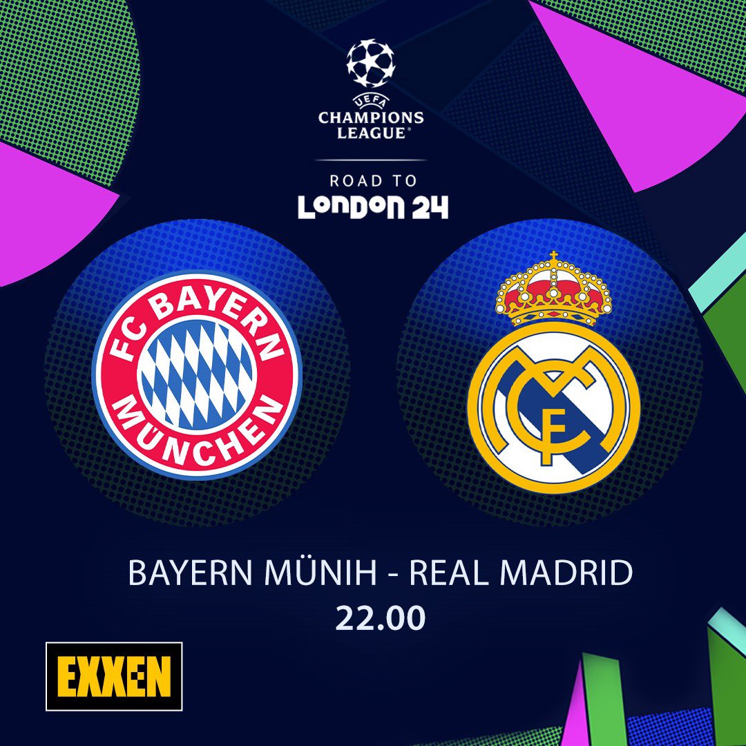 'Bayern Münih - Real Madrid' karşılaşması bu akşam 22.00'de EXXEN'de.