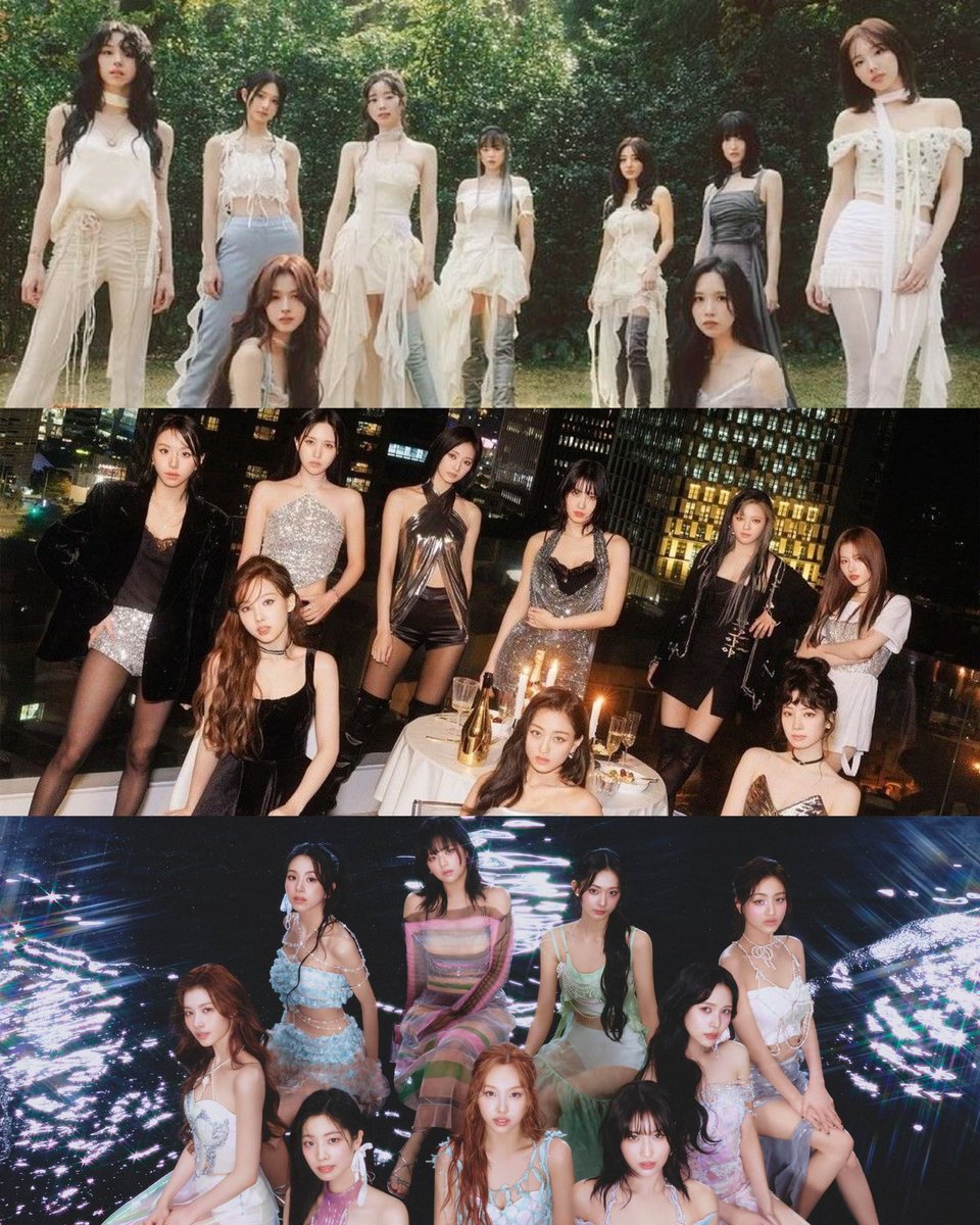 from twice fairies--> party girls--> mermaid concept we got so far in 2024! 🤍