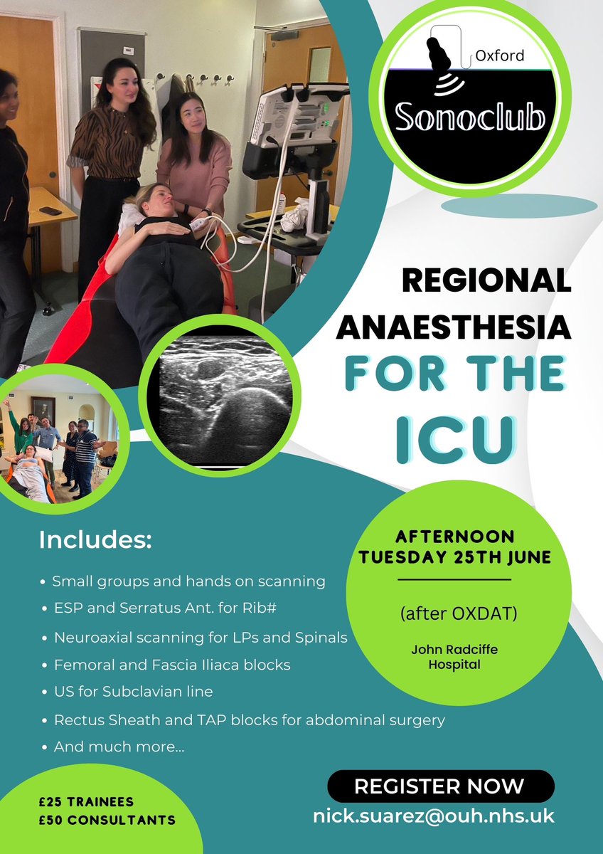 Oxford Sonoclub (@oxsonoclub) on Twitter photo Don’t miss out on this session on how to use RA for ICU
<a href="/DrLibbyYates/">Libby Yates</a> <a href="/Mariam_Ltf/">Mariam Latif</a> <a href="/CudlippJoanna/">Joanna Cudlipp</a> <a href="/drnsuarez/">Nick Suarez</a> @OxCPD Don’t miss out on this session on how to use RA for ICU
<a href="/DrLibbyYates/">Libby Yates</a> <a href="/Mariam_Ltf/">Mariam Latif</a> <a href="/CudlippJoanna/">Joanna Cudlipp</a> <a href="/drnsuarez/">Nick Suarez</a> @OxCPD