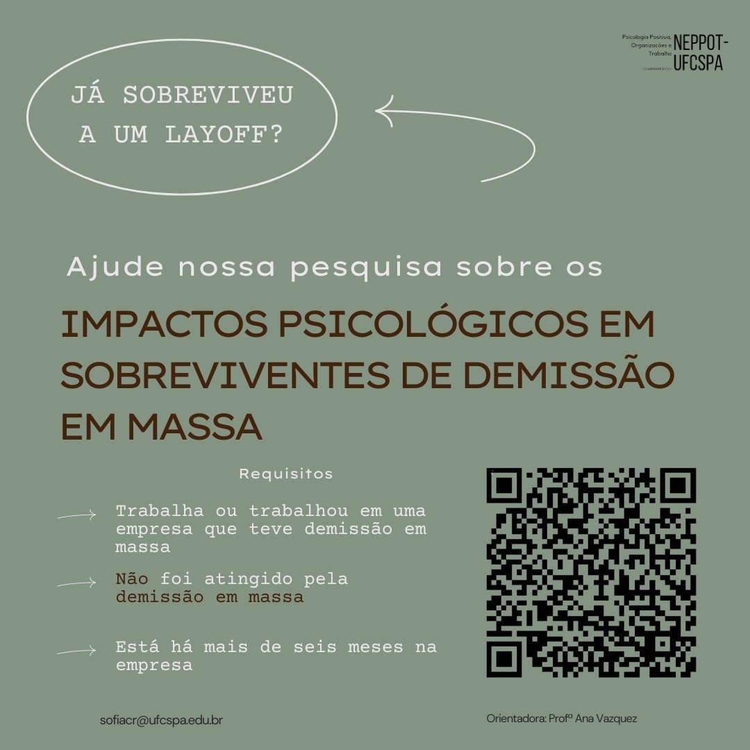 [ME AJUDE RESPONDENDO OU DANDO RT]

Oi, rede!
Tô em busca de pessoas que já atuaram ou atuam em uma empresa que recentemente teve algum layoff ou demissão em massa e NÃO foram demitidas. 
 
Obrigada :)

Link: pt.surveymonkey.com/r/XC6BMDV

#layoff #demissãoemmassa #bolhatech