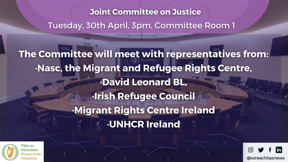 Justice Cmttee chaired by Deputy @lawlessj meets with Chairperson of Legal Aid Board & on Motion on Proposed approval of proposal for Regulations & a Directive of the European Parliament on international protection,asylum & migration. #SeeForYourself at bit.ly/3dpIUpp