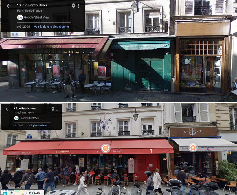 Paris livré aux vendeurs de bière, c'est ça ⤵️ mètre après mètre, tout est grignoté, et l'élargissement des trottoirs bénéficie principalement aux terrasses, jusqu'à agrandir l'auvent sous l'entrée de l'immeuble. #saccageparis