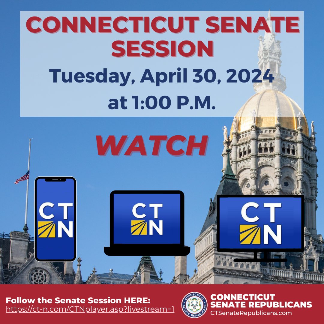 📺Tune in to today’s Senate Session at 1:00 p.m.!
