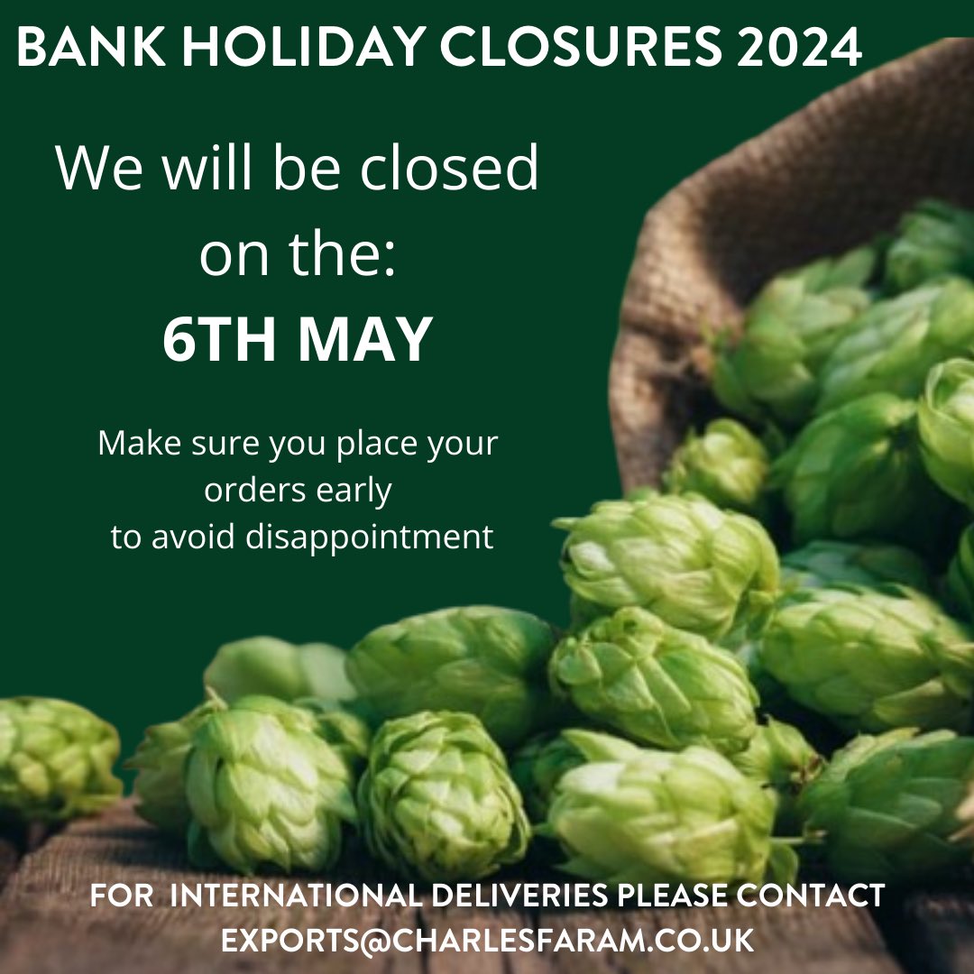 *IMPORTANT* Bank Holiday Closures! Order now to avoid disappointment 💚#bankholidayweekend #friendsoffaram