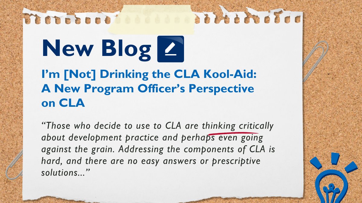 With the 10th iteration of the #USAIDCLACaseComp coming soon, we are reflecting on the evolution of CLA over the years. In this 2016 blog, a new Foreign Service Officer shares how #CLA helps her think critically about #development, and work smarter 🤔 🔗 bit.ly/3W6IJJh