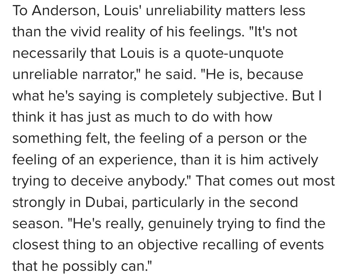 “louis isn’t an unreliable narrator, he’s just subjective” listen to jacob anderson!!