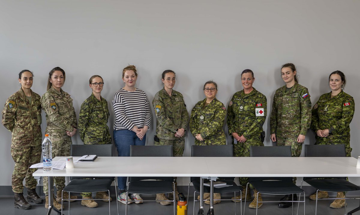 On April 29, at Ādaži military base 🇱🇻 'Women for Security' organization joined a dynamic panel session with @eFPBGLatvia multi-national partners to discuss women's role in the military and their daily challenges in a highly dynamic environment #WomenPeaceSecury #StrongerTogether