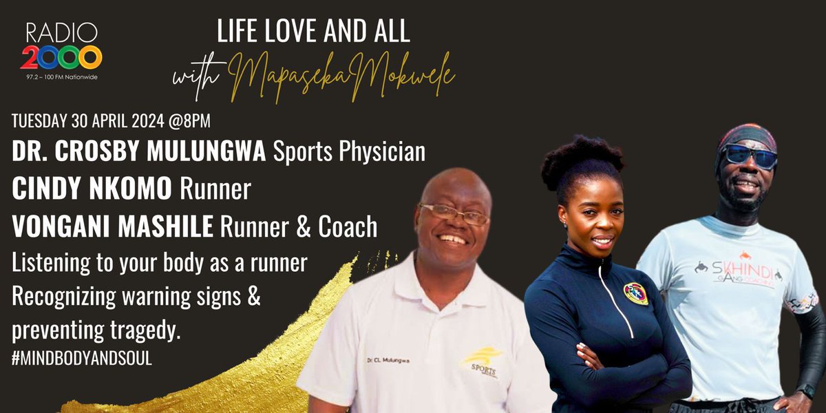 Tune in tonight at 8pm on @Radio2000_ZA and listen to one of my coaches from Skhindi Gang @vonganimashile and @cherrie_e_fit sharing some insights on listening to your body as a runner/athlete👌🏽This is exciting!!! They will be hosted by the amazing @mapasekamokwele 🎙📻