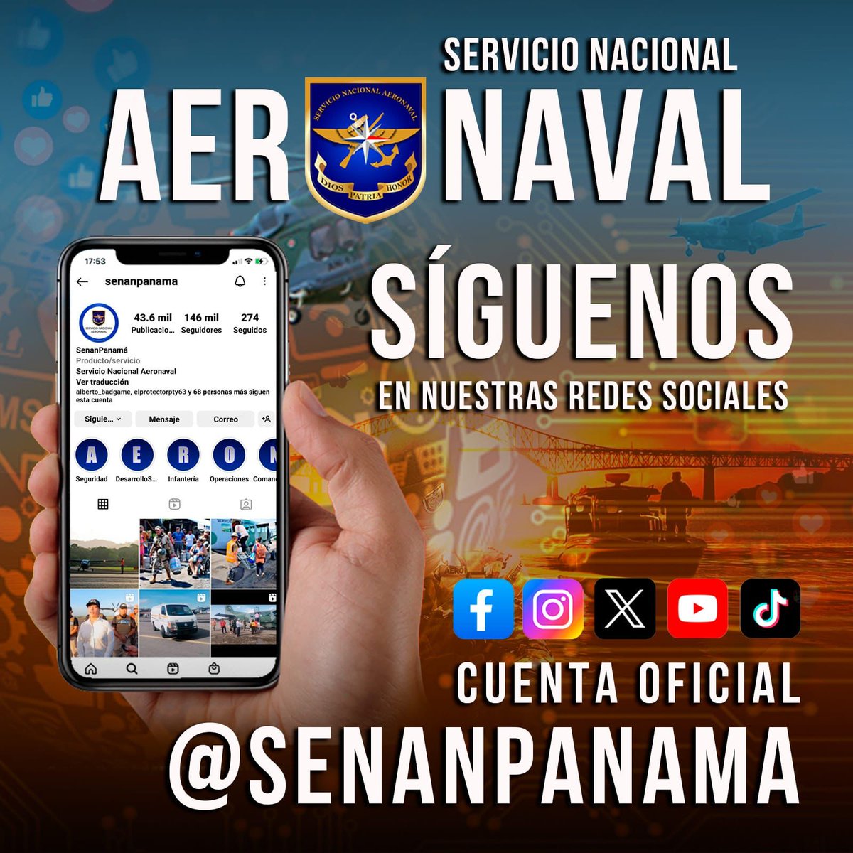 📢Las noticias falsas buscan manipular información, crear pánico, morbo y viralizarse en redes sociales.

No caigas en #FakeNews y sigue nuestras cuentas oficiales:
📲X: @SENANPanama
📲Instagram: @senanpanama 
📲Facebook: Senan Panamá
📲TikTok: @senanpanama
📲YouTube: SENANPANAMA